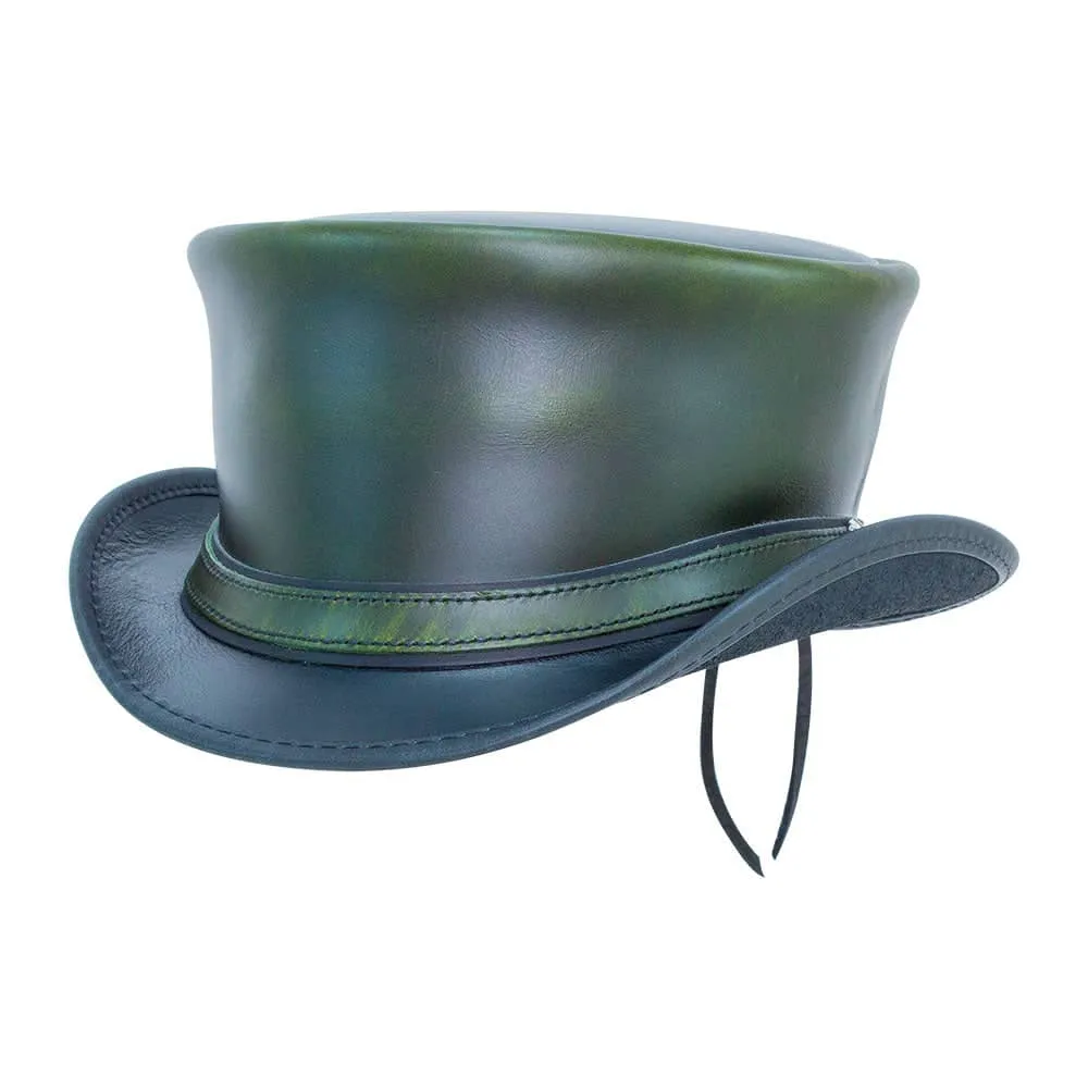 Hampton | Mens Leather Top Hat with Leather Hat Band