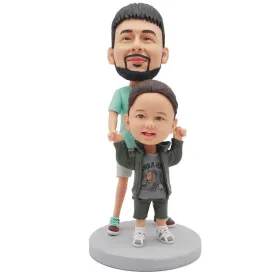 Happy Father Took His Daughter Custom Figure Bobblehead