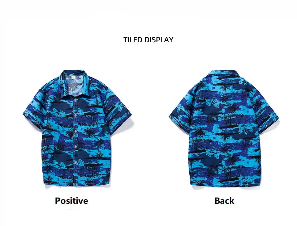High Quality Summer Holiday Hawaiian Print Short Sleeve Beach Shirt for Men Quick-drying Breathable Vacation Shirts