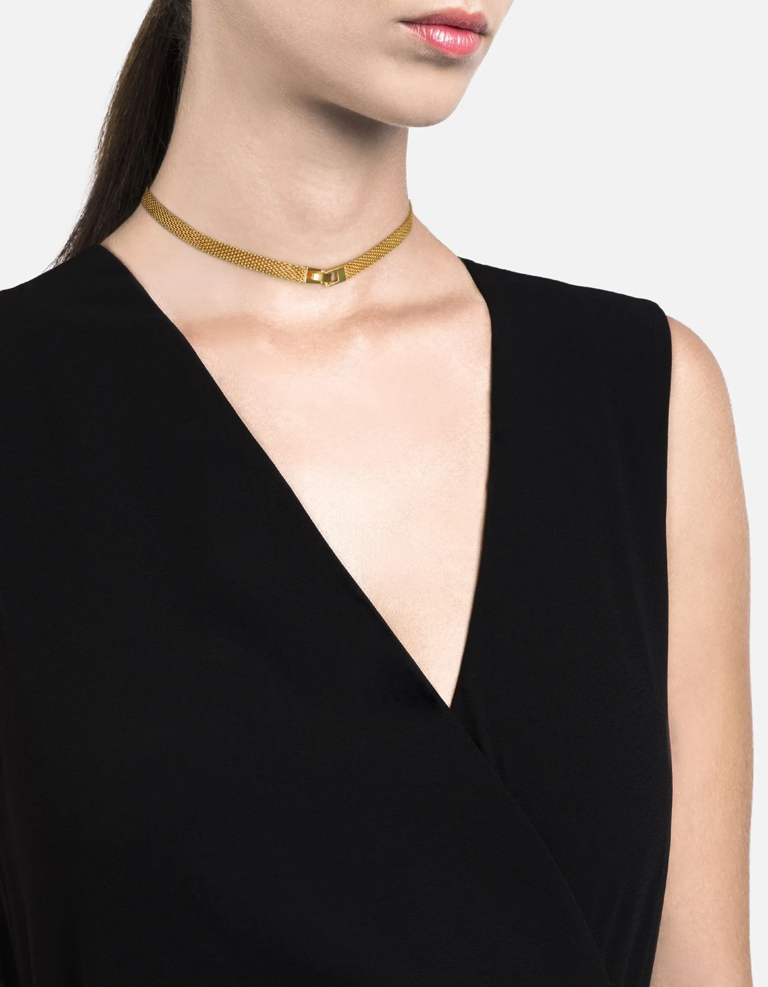 Mesh Chain Choker, Gold Vermeil