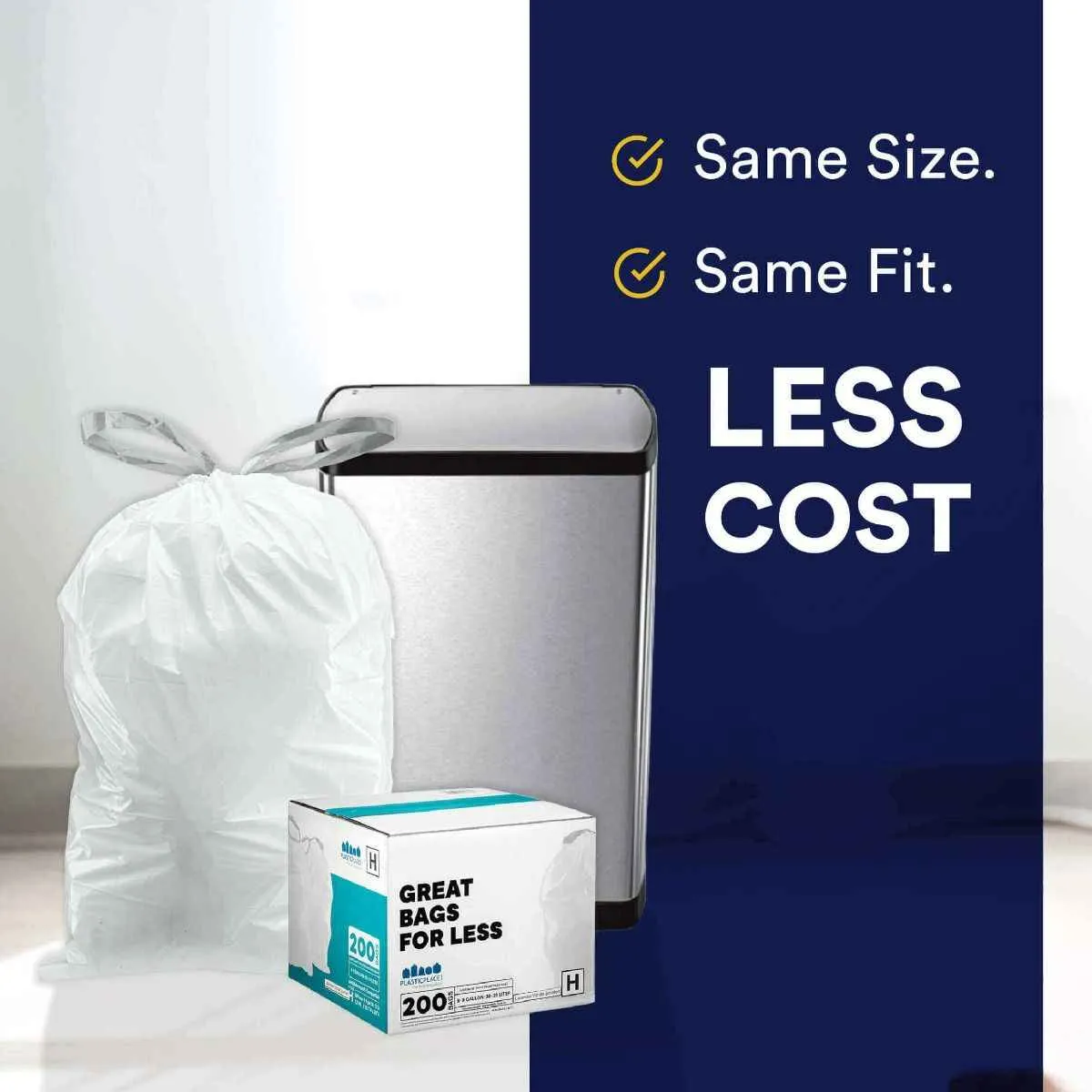 Sample of - 10-10.5 Gallon Simplehuman®* Compatible Trash Bags Code J
