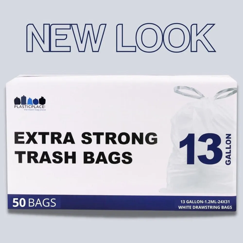 Sample of - 13 Gallon Extra Tall White Drawstring - Jr Pack