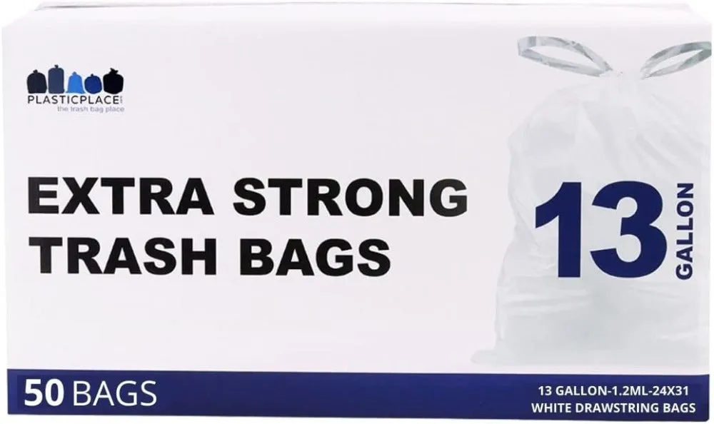 Sample of - 13 Gallon Extra Tall White Drawstring - Jr Pack