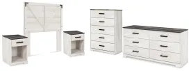 Shawburn Full Panel Headboard with Dresser, Chest and 2 Nightstands
