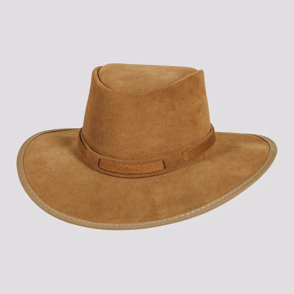 Zephyr | Mens Genuine Suede Leather Outback Hat
